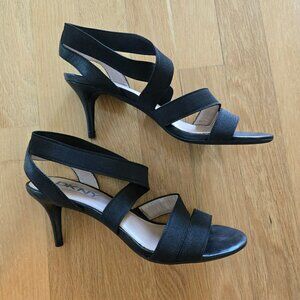 DKNY Black Strappy Heels - 2.5 inch - Size 7